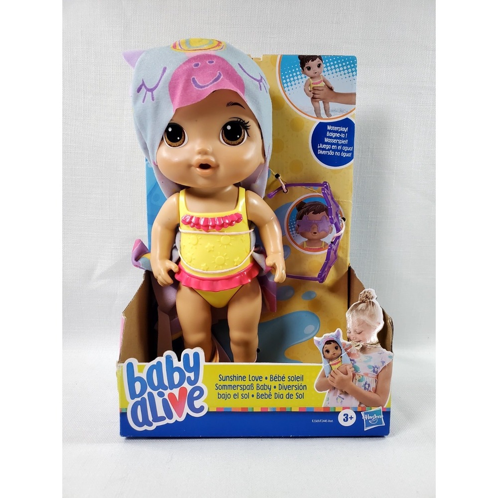 Baby Alive Sunshine Love Doll Water‎ Play Bath Toy w/ Sunglasses Hasbro Ages 3+
